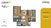 Plano del modelo TIPO 4 del proyecto Numa en Santiago De Surco