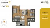 Plano del modelo FLAT 805 del proyecto Numa en Santiago De Surco
