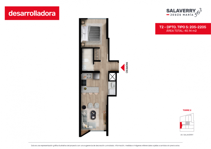 Plano del modelo 5 del proyecto SALAVERRY 563 en Jesus Maria