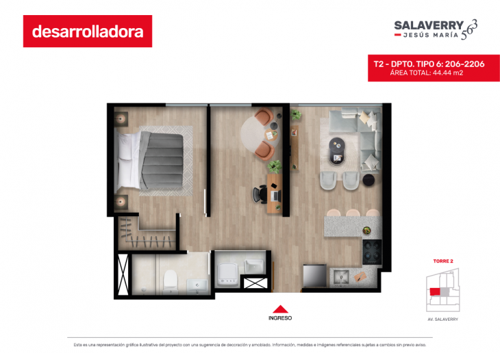 Plano del modelo 6 del proyecto SALAVERRY 563 en Jesus Maria