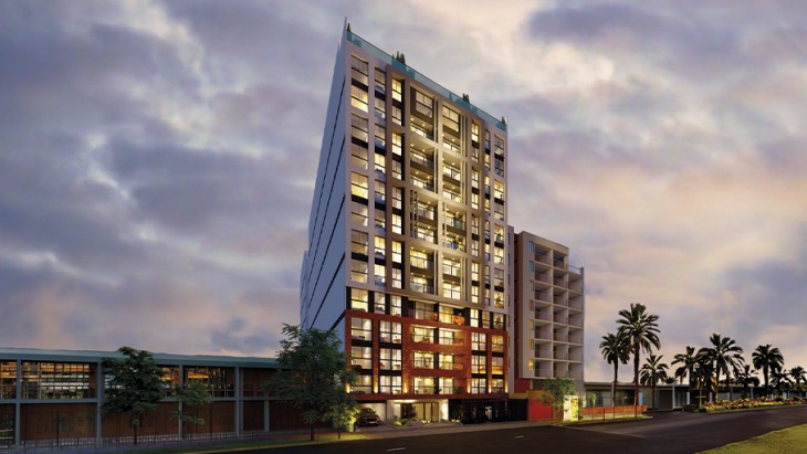 Fachada principal del proyecto Orquídeas en Chorrillos