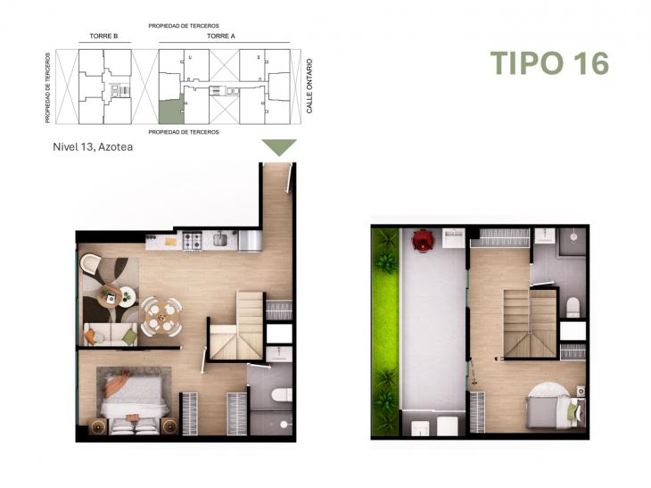 Plano del modelo Tipo 16 del proyecto Orquídeas en Chorrillos