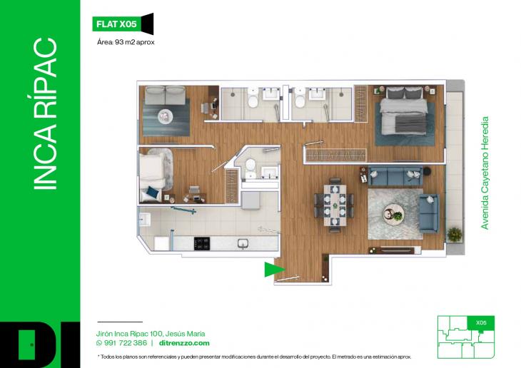 Plano del modelo X05 del proyecto INCA RÍPAC en Jesus Maria