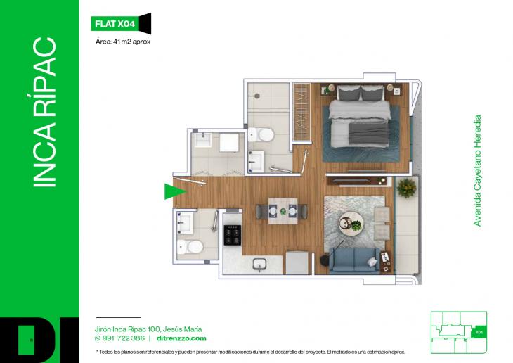 Plano del modelo X04 del proyecto INCA RÍPAC en Jesus Maria