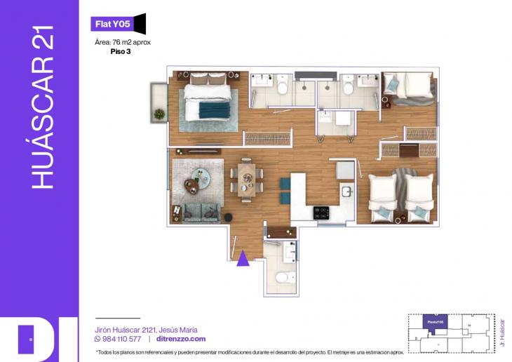 Plano del modelo Y05 del proyecto Huáscar 21 en Jesus Maria