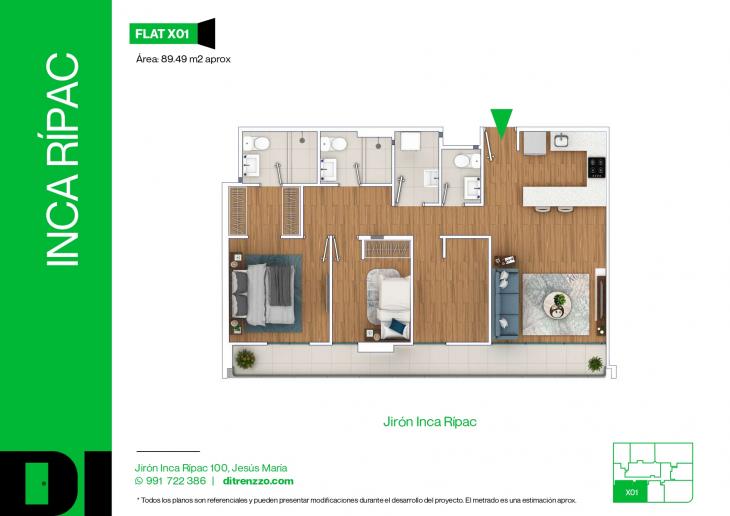 Plano del modelo X01 del proyecto INCA RÍPAC en Jesus Maria