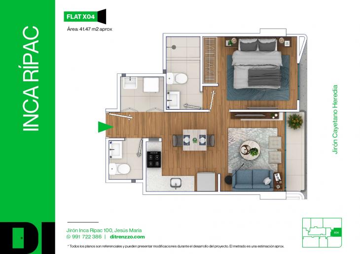 Plano del modelo X04 del proyecto INCA RÍPAC en Jesus Maria