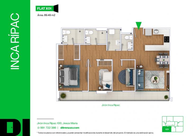 Plano del modelo X01 del proyecto INCA RÍPAC en Jesus Maria