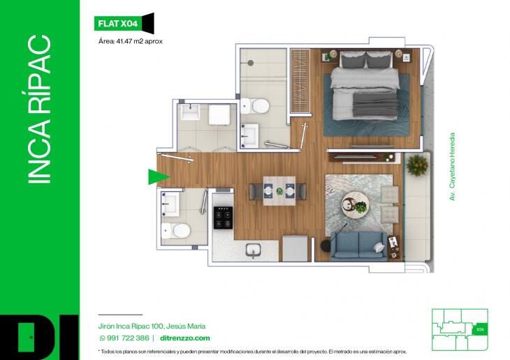 Plano del modelo X04 del proyecto INCA RÍPAC en Jesus Maria