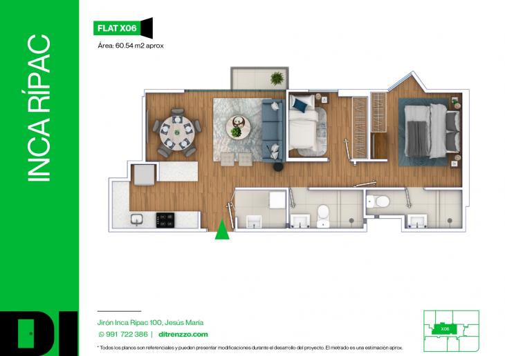 Plano del modelo X06 del proyecto INCA RÍPAC en Jesus Maria