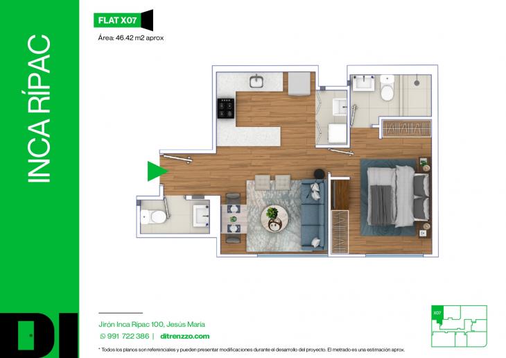 Plano del modelo X07 del proyecto INCA RÍPAC en Jesus Maria