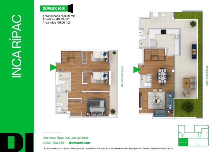 Plano del modelo P10-1 del proyecto INCA RÍPAC en Jesus Maria