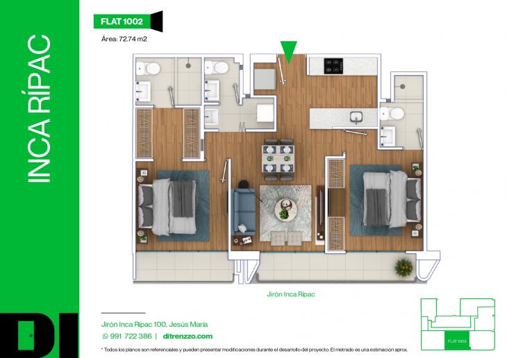 Plano del modelo P10-2 del proyecto INCA RÍPAC en Jesus Maria