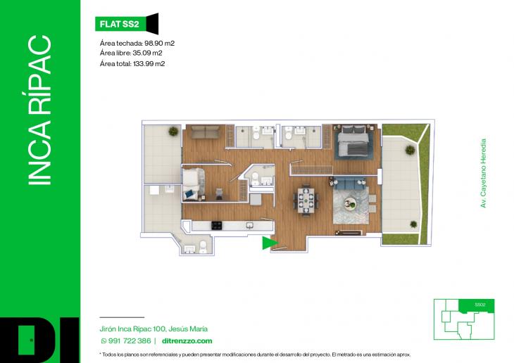 Plano del modelo SS2 del proyecto INCA RÍPAC en Jesus Maria