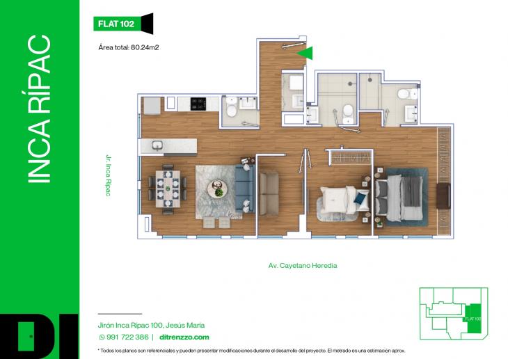 Plano del modelo P1-2 del proyecto INCA RÍPAC en Jesus Maria