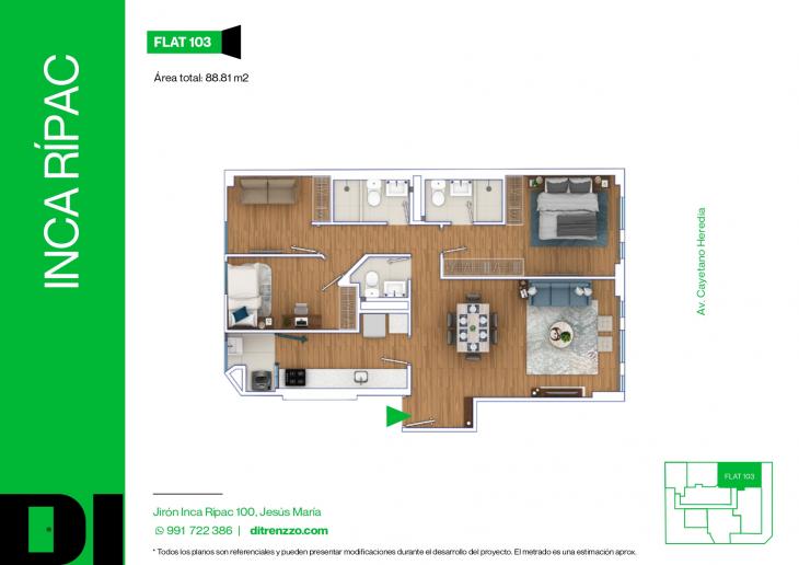 Plano del modelo P1-3 del proyecto INCA RÍPAC en Jesus Maria
