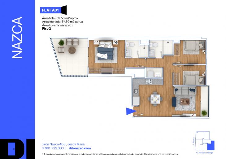 Plano del modelo A01 del proyecto NAZCA en Jesus Maria