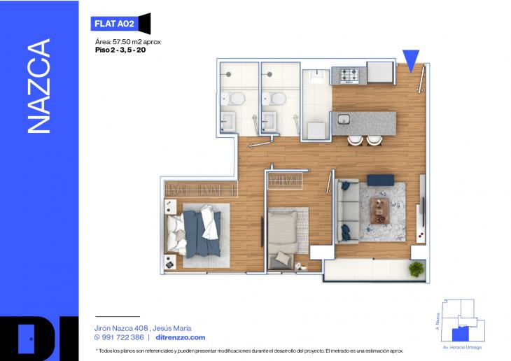 Plano del modelo A02 del proyecto NAZCA en Jesus Maria