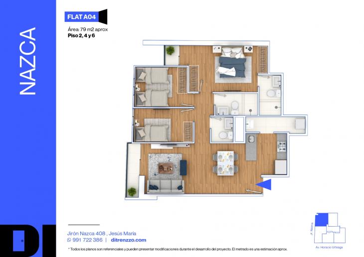 Plano del modelo A04 del proyecto NAZCA en Jesus Maria