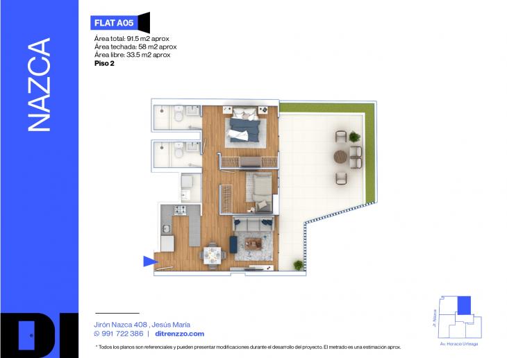 Plano del modelo A05 del proyecto NAZCA en Jesus Maria