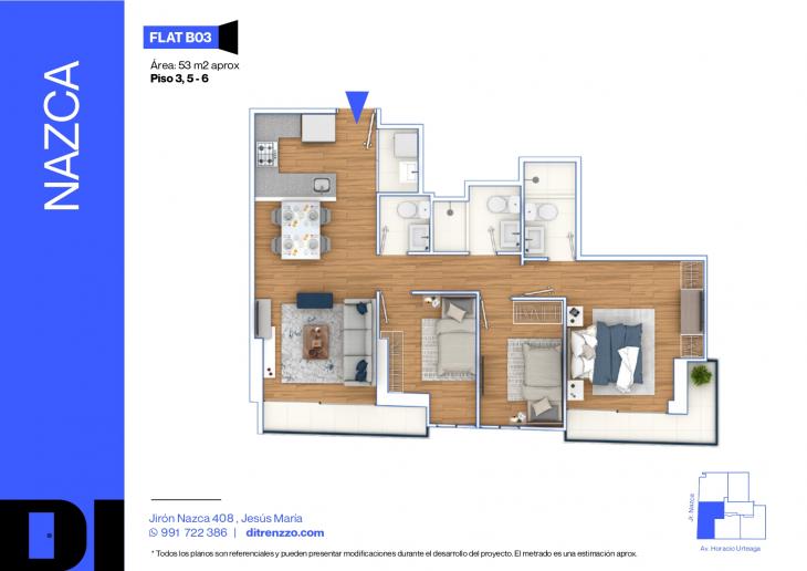 Plano del modelo B03 del proyecto NAZCA en Jesus Maria