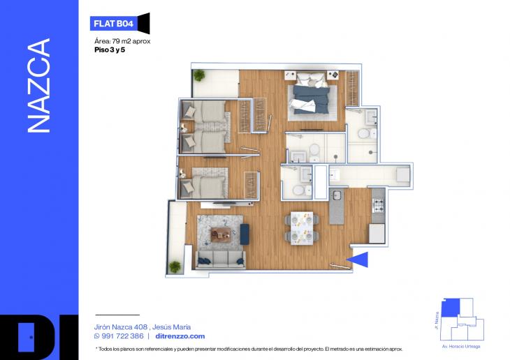 Plano del modelo B04 del proyecto NAZCA en Jesus Maria
