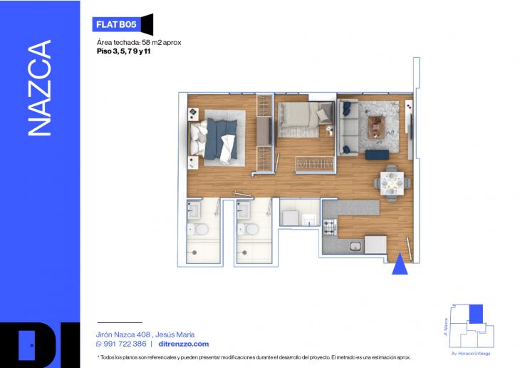 Plano del modelo B05 del proyecto NAZCA en Jesus Maria