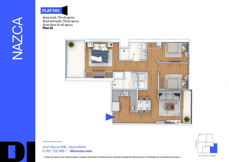 Plano del modelo C01 del proyecto NAZCA en Jesus Maria
