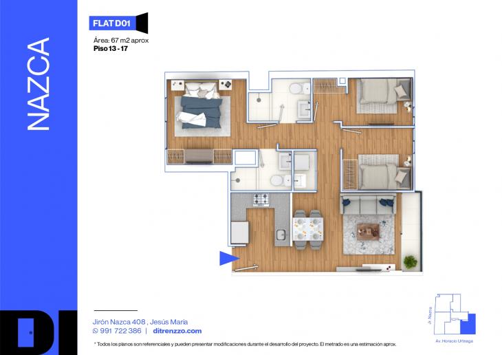 Plano del modelo D01 del proyecto NAZCA en Jesus Maria