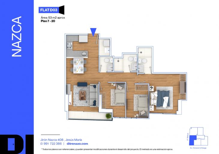 Plano del modelo D03 del proyecto NAZCA en Jesus Maria