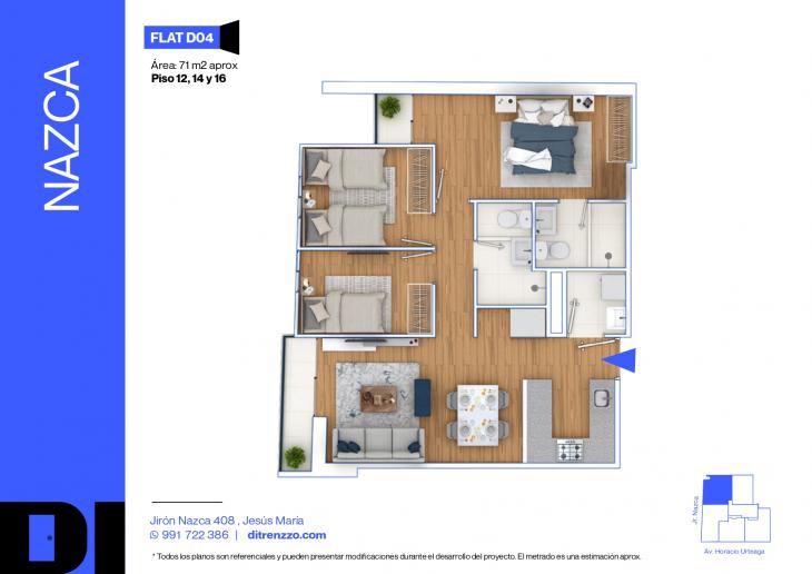 Plano del modelo D04 del proyecto NAZCA en Jesus Maria