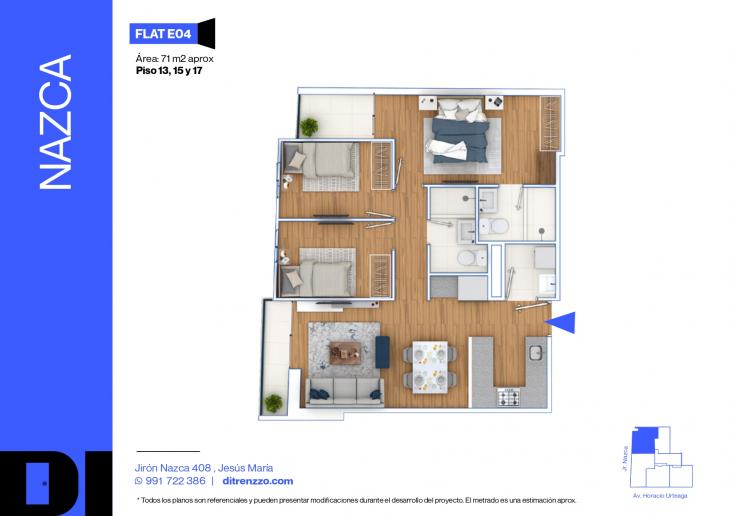 Plano del modelo E04 del proyecto NAZCA en Jesus Maria