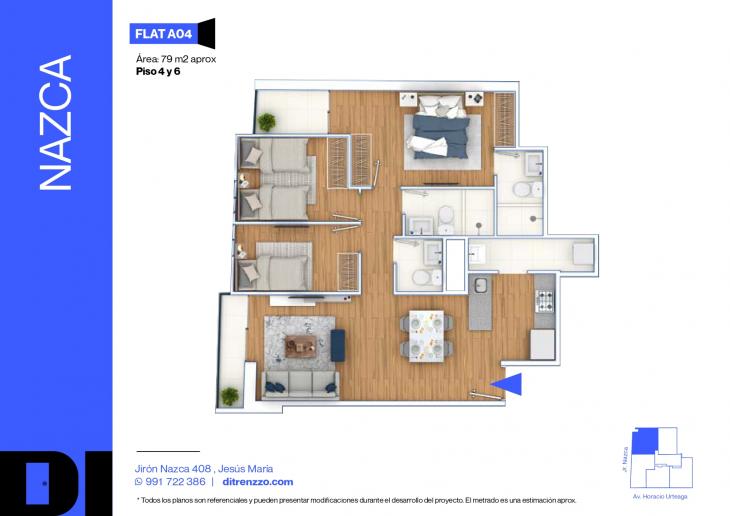 Plano del modelo A04 del proyecto NAZCA en Jesus Maria