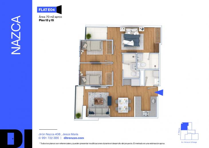 Plano del modelo E04 del proyecto NAZCA en Jesus Maria