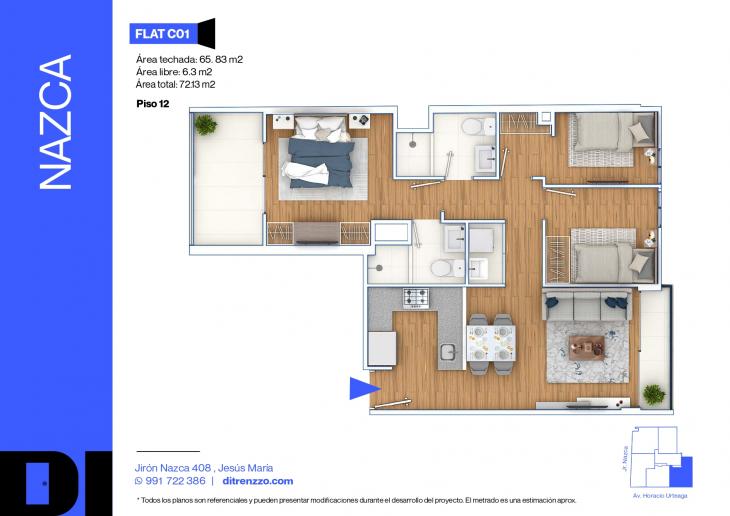 Plano del modelo C01 del proyecto NAZCA en Jesus Maria