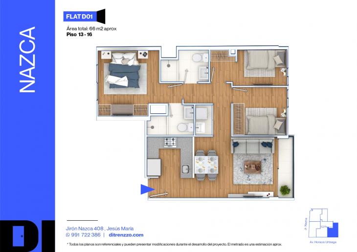 Plano del modelo D01 del proyecto NAZCA en Jesus Maria