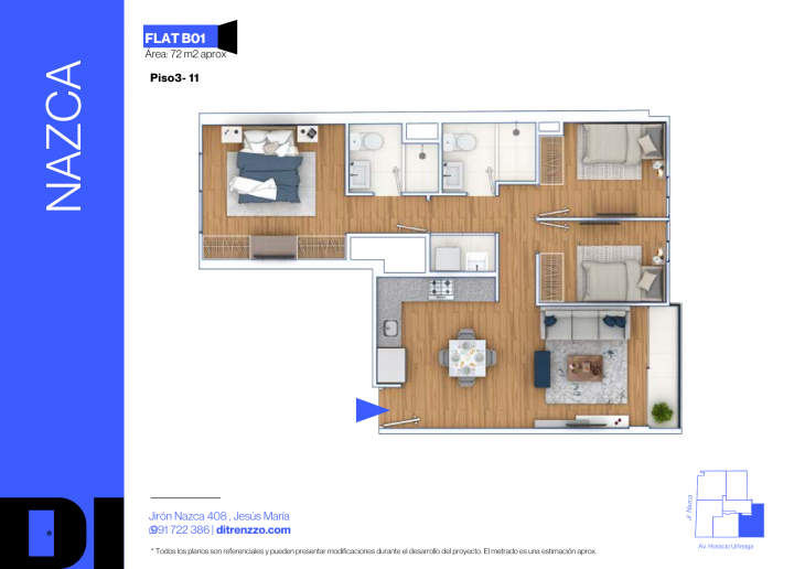 Plano del modelo B01 del proyecto NAZCA en Jesus Maria