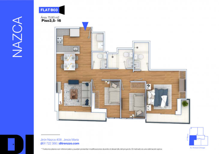 Plano del modelo B03 del proyecto NAZCA en Jesus Maria