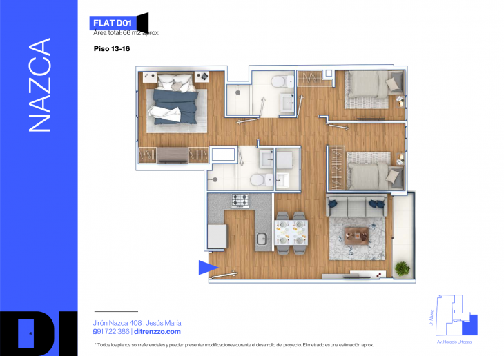 Plano del modelo D01 del proyecto NAZCA en Jesus Maria