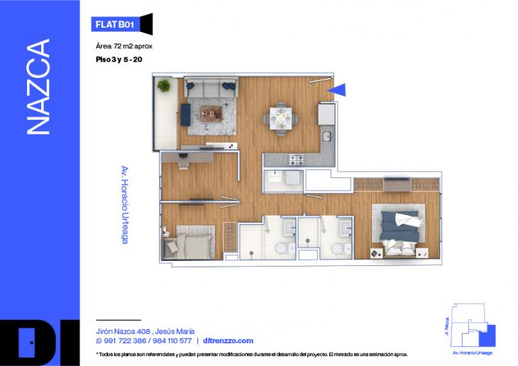 Plano del modelo B01 del proyecto NAZCA en Jesus Maria