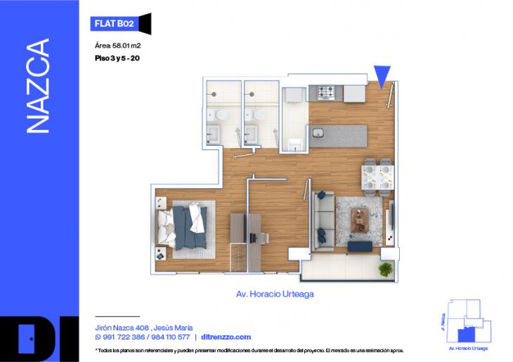 Plano del modelo B02 del proyecto NAZCA en Jesus Maria