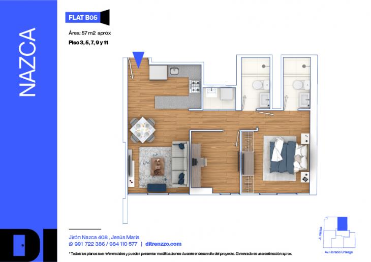 Plano del modelo B05 del proyecto NAZCA en Jesus Maria