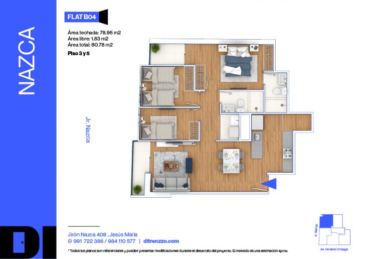 Plano del modelo B04 del proyecto NAZCA en Jesus Maria