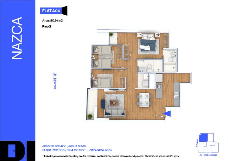 Plano del modelo A04 del proyecto NAZCA en Jesus Maria