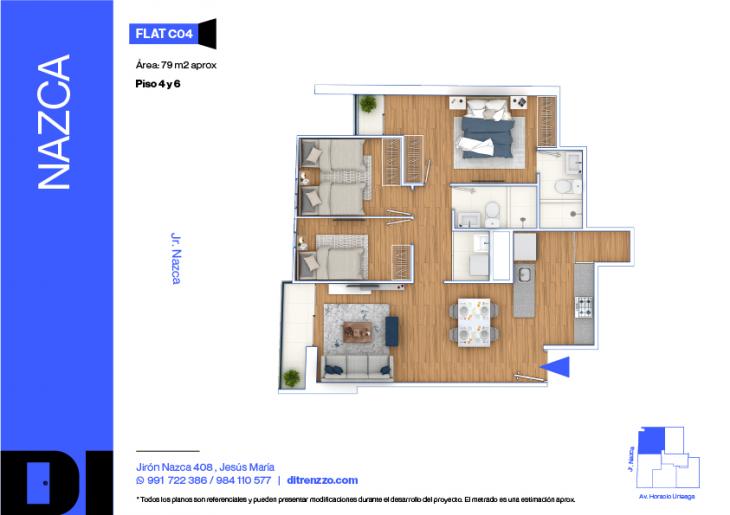 Plano del modelo C04 del proyecto NAZCA en Jesus Maria
