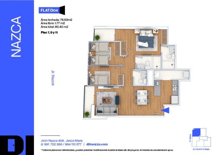 Plano del modelo D04 del proyecto NAZCA en Jesus Maria