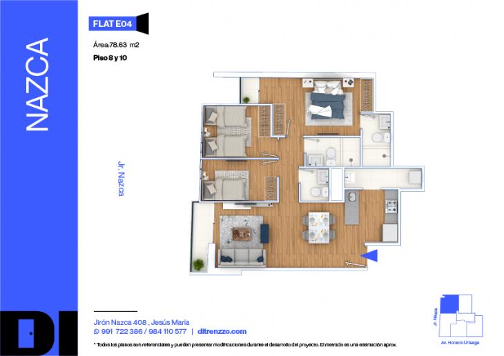 Plano del modelo E04 del proyecto NAZCA en Jesus Maria
