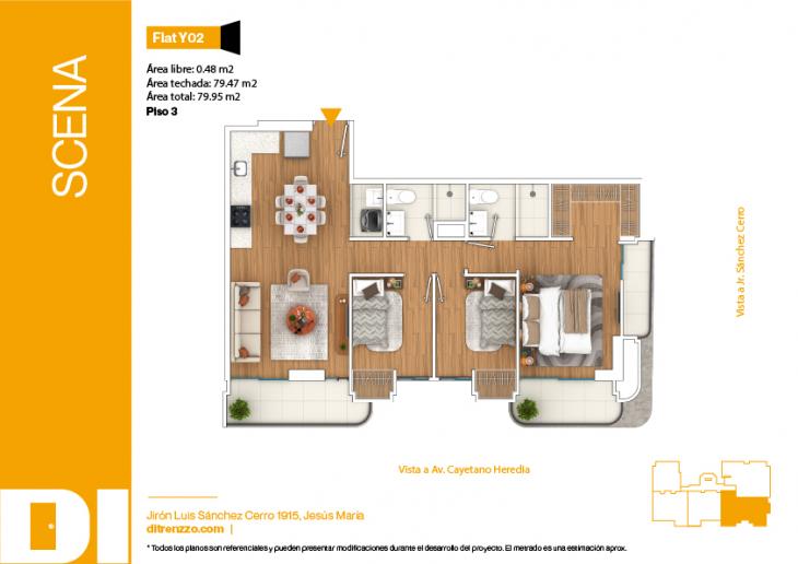 Plano del modelo Y02 del proyecto SCENA en Jesus Maria