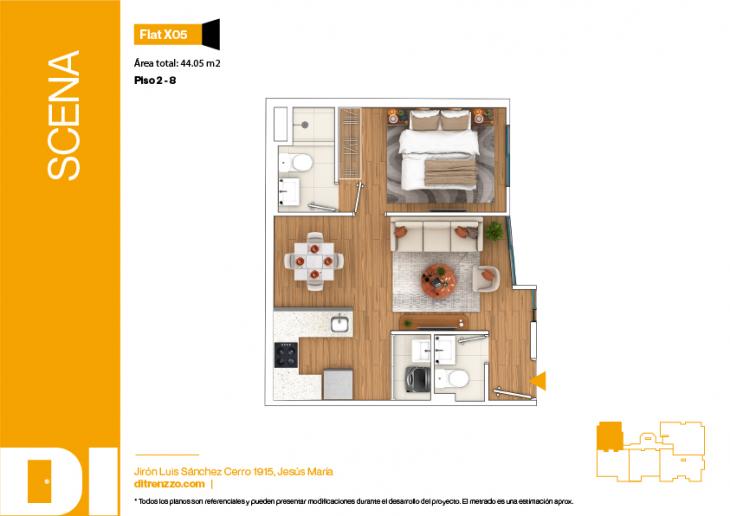 Plano del modelo X05 del proyecto SCENA en Jesus Maria