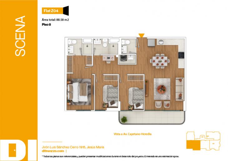 Plano del modelo Z04 del proyecto SCENA en Jesus Maria